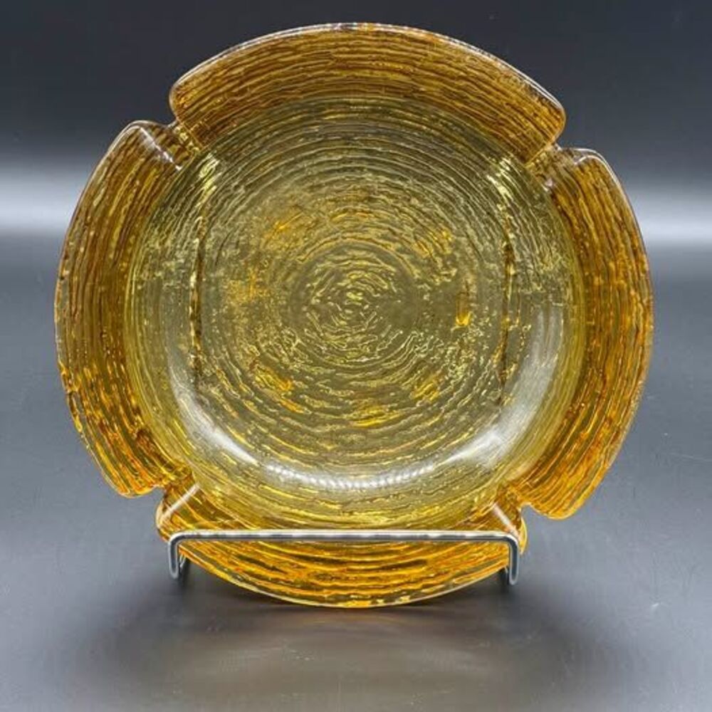 Vintage Anchor Hocking Honey Gold Soreno Glass Mid-Century Modern 8.5” Ashtray